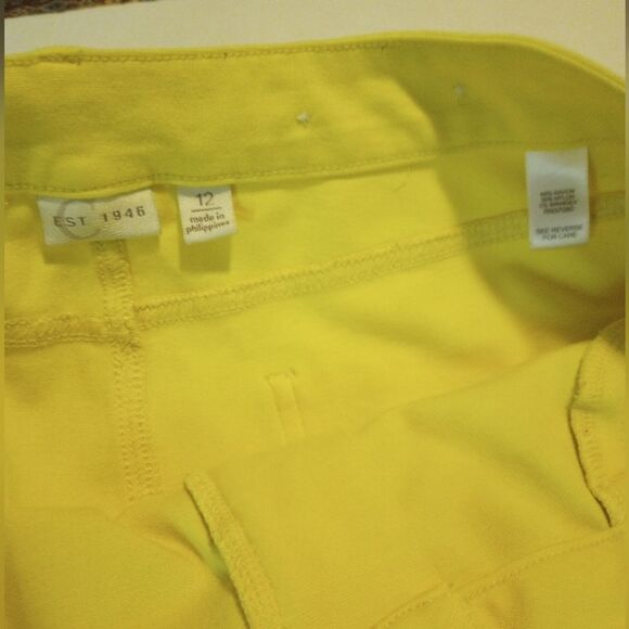C est 1946 Yellow rayon and cotton jeggings with zipper closure - Picture 3 of 7